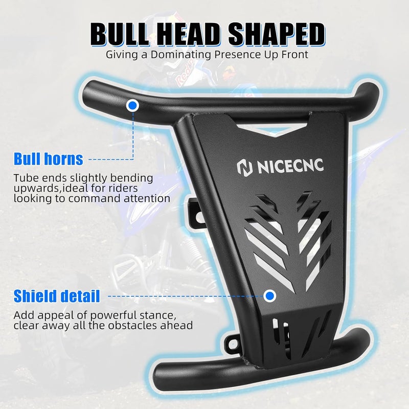 NICECNC Aluminum Front Bumper Protector Compatible with Yamaha Raptor 700 2016-2026, Raptor 700R 2016-2026, Replacement for 1PE-F5712-00-00 - Image 4